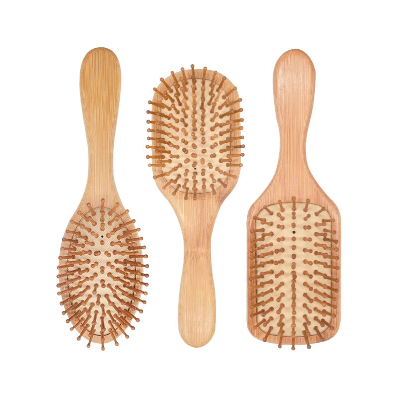 Natural Bamboo Hair Brush – Gentle Paddle Hairbrush for Scalp Massage and Hair Care