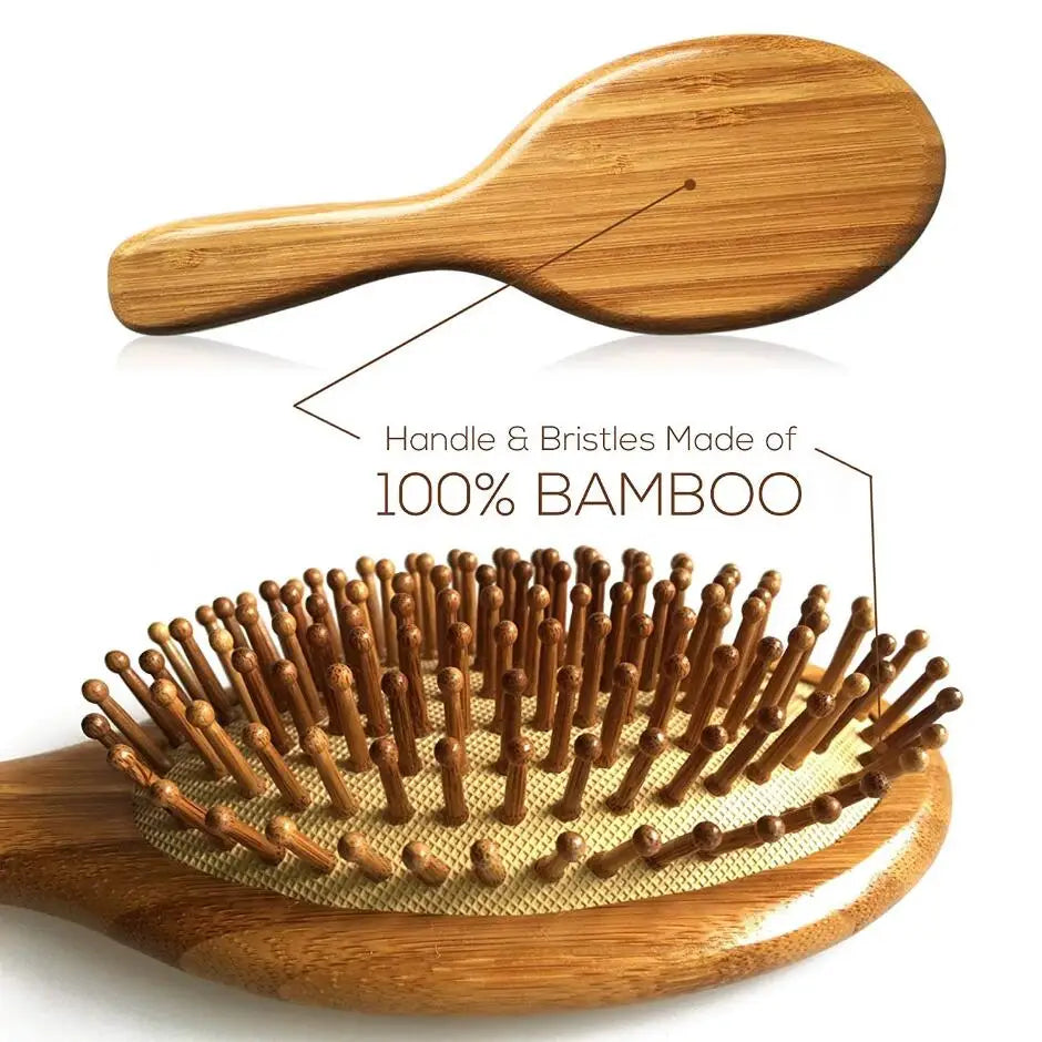 Natural Bamboo Hair Brush – Gentle Paddle Hairbrush for Scalp Massage and Hair Care