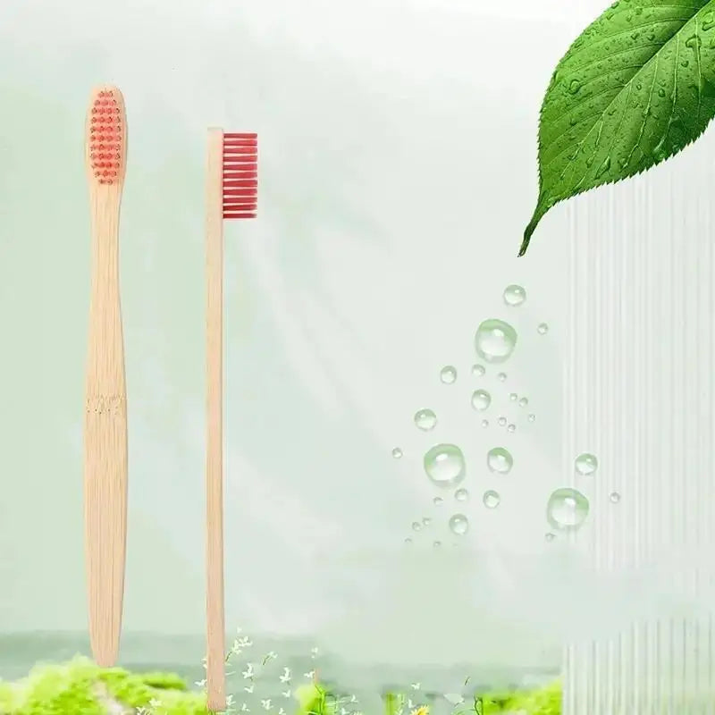 5pcs Bamboo Biodegradable Toothbrush Manual Wooden HandleToothbrushes With Soft Bristles For Sensitive Teeth Gums Oral Care