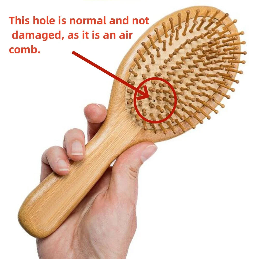 Natural Bamboo Hair Brush – Gentle Paddle Hairbrush for Scalp Massage and Hair Care