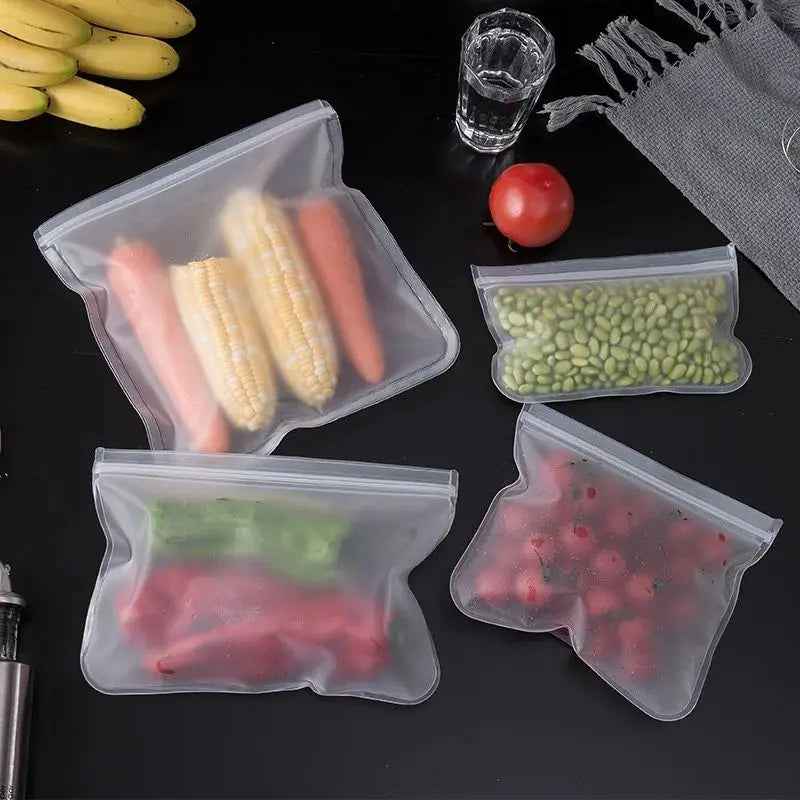 Reusable Silicone Food Storage Bags – Leakproof, Freezer Safe, and BPA-Free